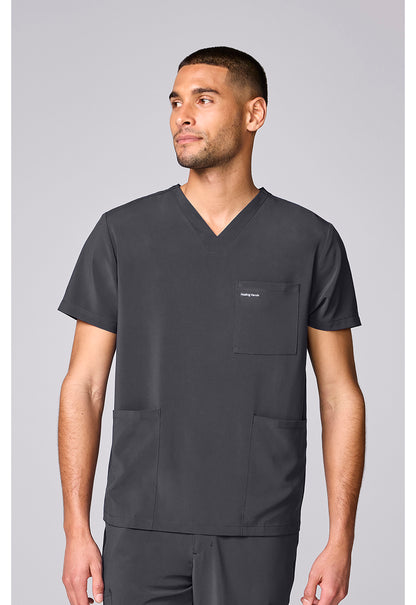 HH Works HH00051 Men's 3 Pocket Scrub Top Pewter