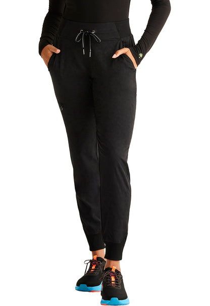 Purple Label Jacquard HH003 Women's Trinity Scrub Joggers Black