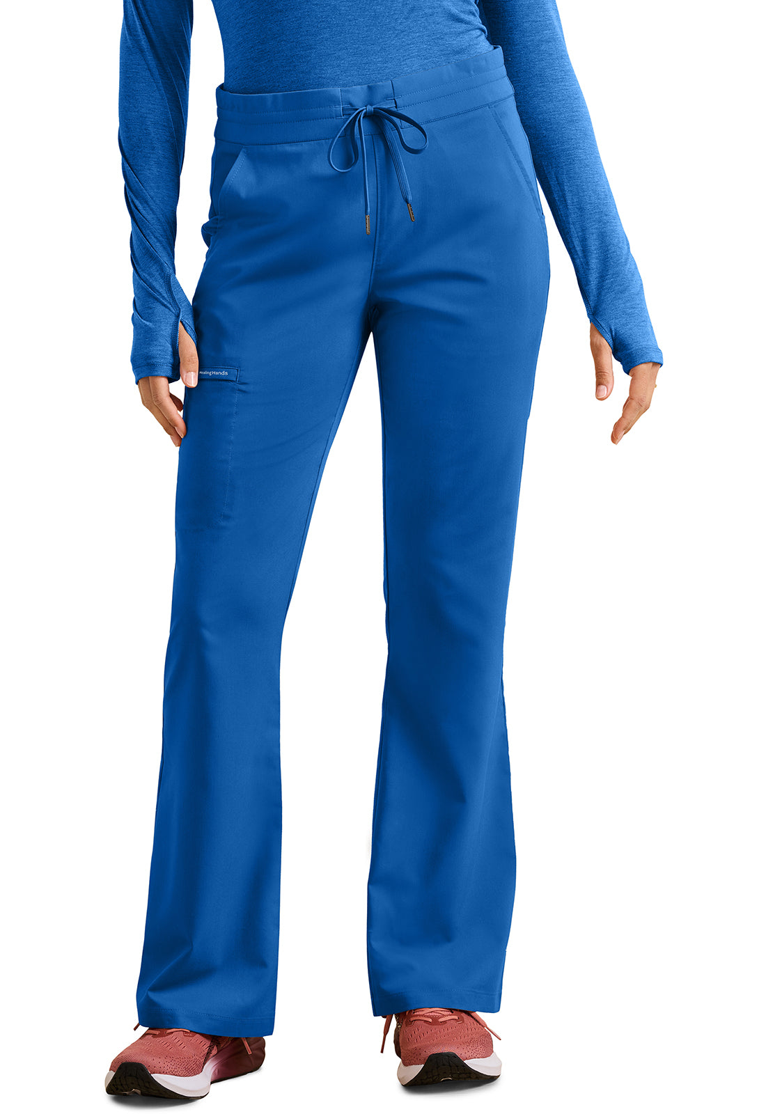 Purple Label HH008 Women's Tessa Mid Rise Drawstring Boot Cut Scrub Pants Royal