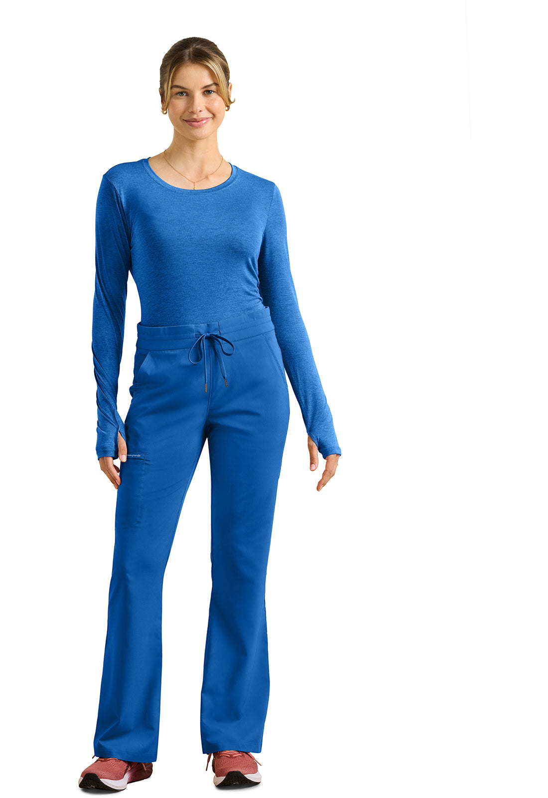 Purple Label HH008 Women's Tessa Mid Rise Drawstring Boot Cut Scrub Pants Royal