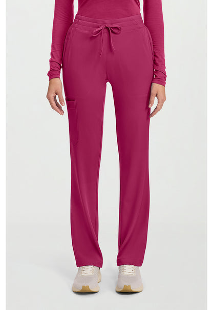 HH Works HH053 Women's 5-Pocket Straight Leg Scrub Pants Cherry Wine