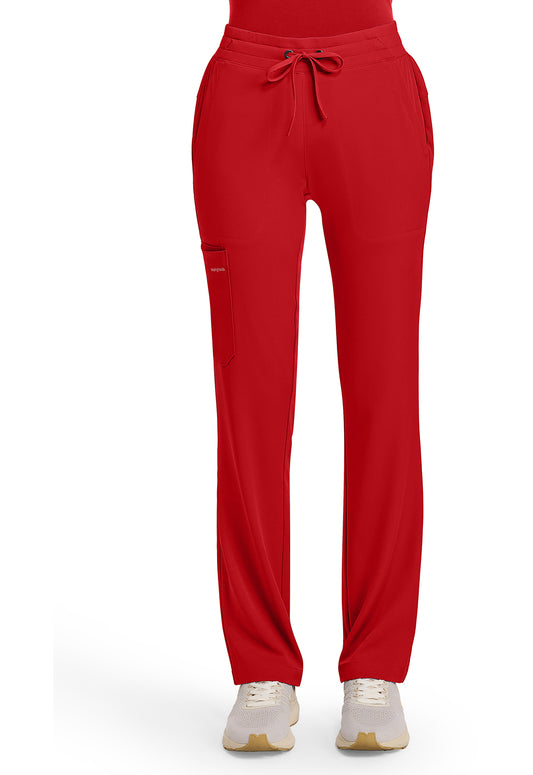 HH Works HH053 Women's 5-Pocket Straight Leg Scrub Pants Red