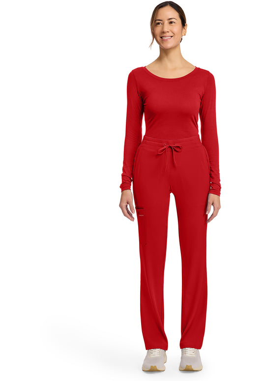 HH Works HH053 Women's 5-Pocket Straight Leg Scrub Pants Red