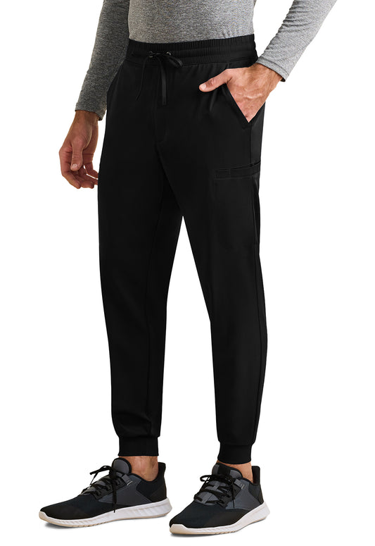 Healing Hands Model Image Rafael Men's Mid Rise Zip Fly Jogger In Color Black Image 2