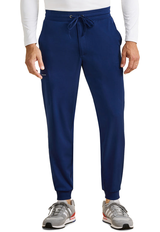 Healing Hands Model Image Rafael Men's Mid Rise Zip Fly Jogger In Color Navy Image 1