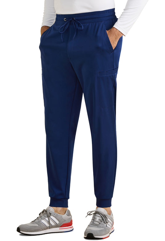 Healing Hands Model Image Rafael Men's Mid Rise Zip Fly Jogger In Color Navy Image 2