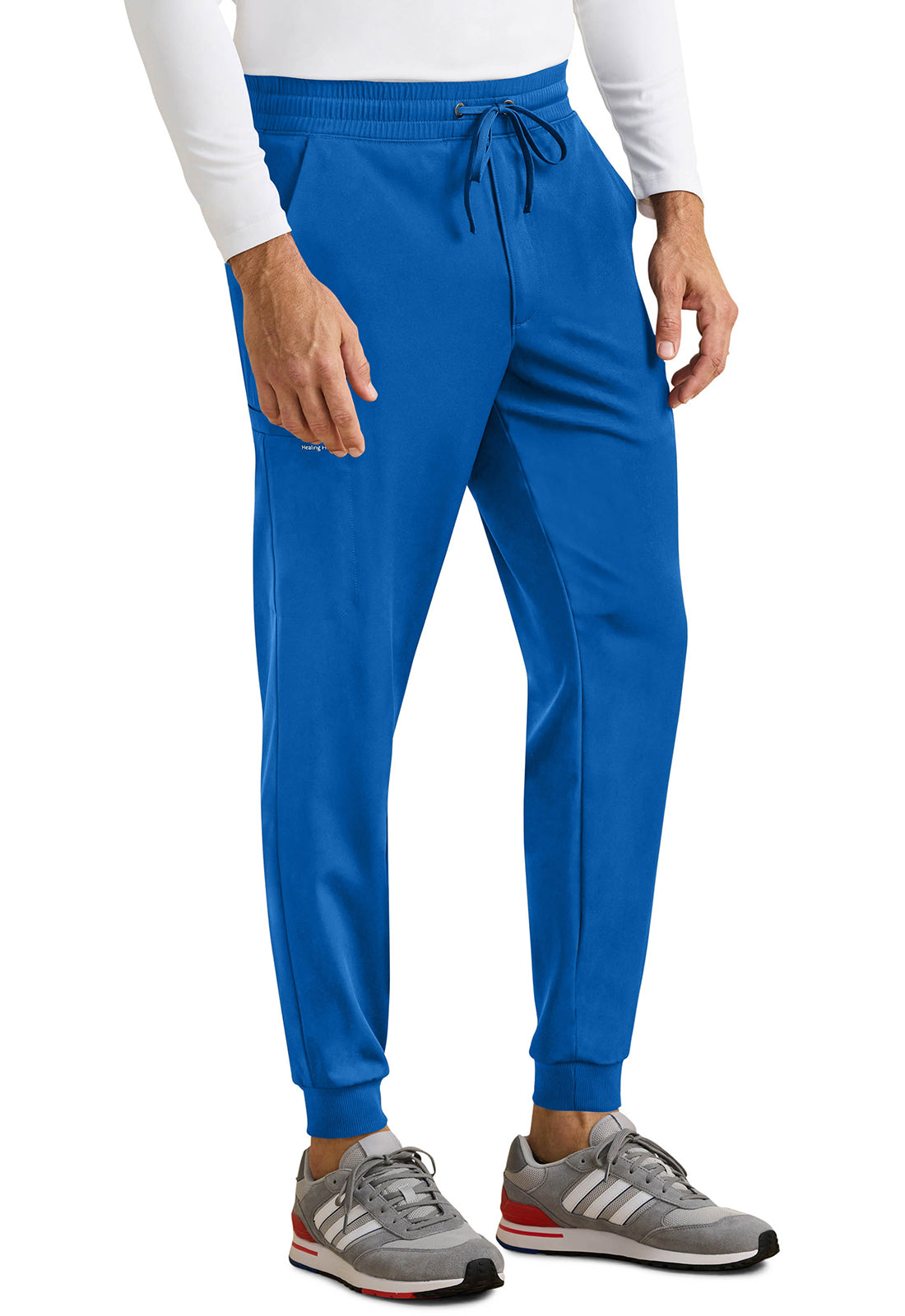 Healing Hands Model Image Rafael Men's Mid Rise Zip Fly Jogger In Color Royal Image 4