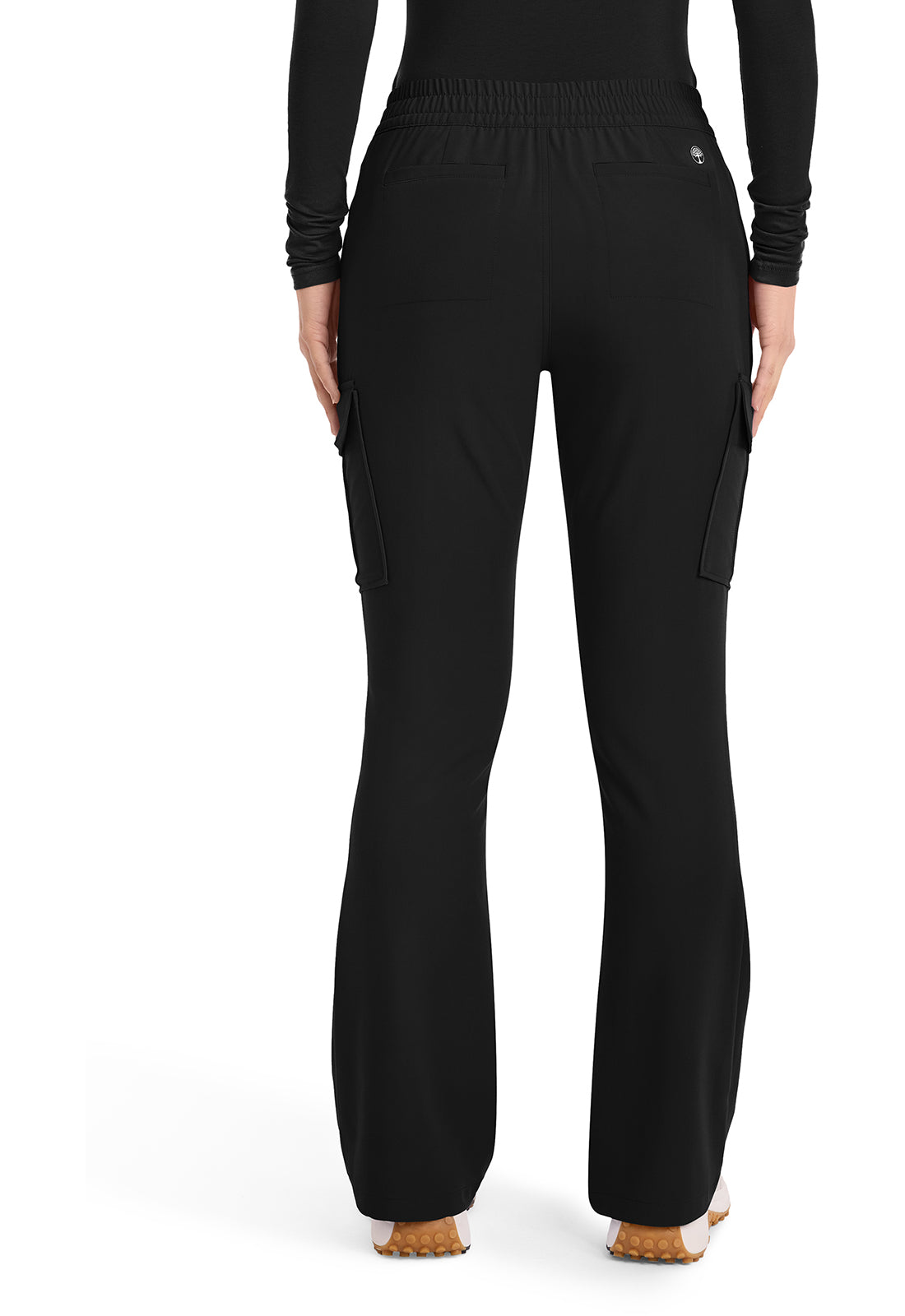 Quest HH150 Women's Mid Rise Drawstring Straight Leg Scrub Pants Black
