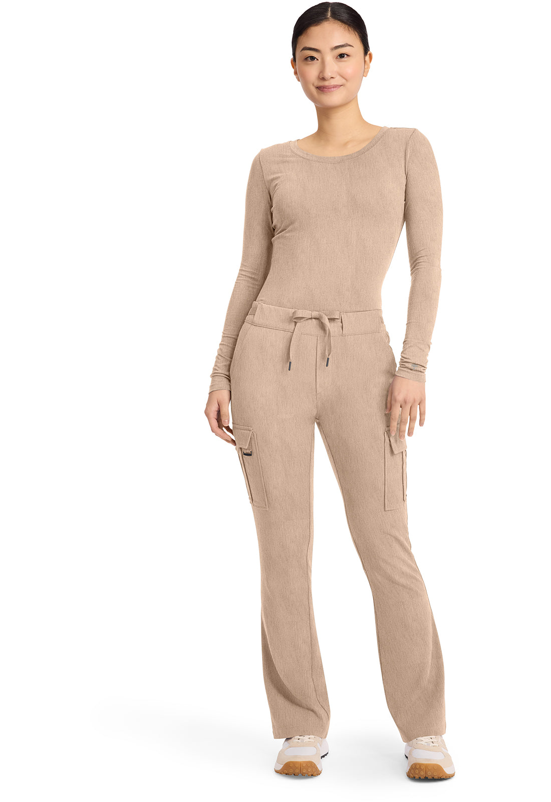 Quest HH150 Women's Mid Rise Drawstring Straight Leg Scrub Pants Desert Taupe