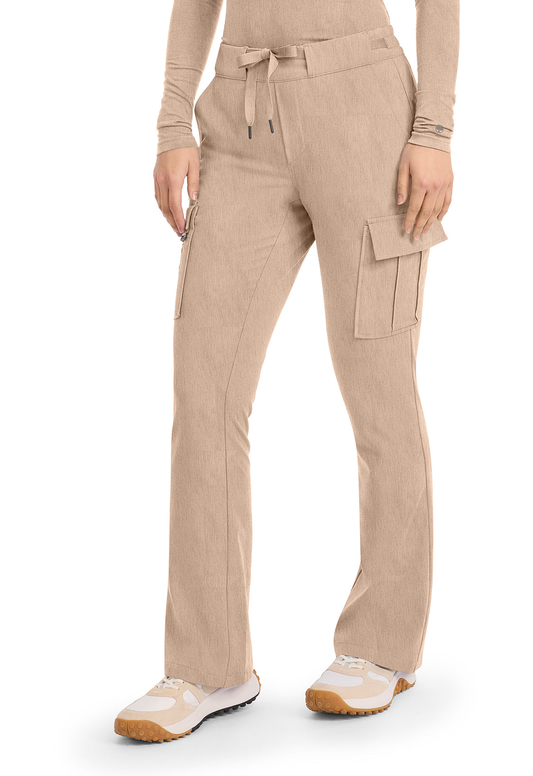 Quest HH150 Women's Mid Rise Drawstring Straight Leg Scrub Pants Desert Taupe