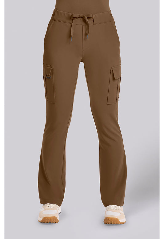 Quest HH150 Women's Mid Rise Drawstring Straight Leg Scrub Pants French Brown