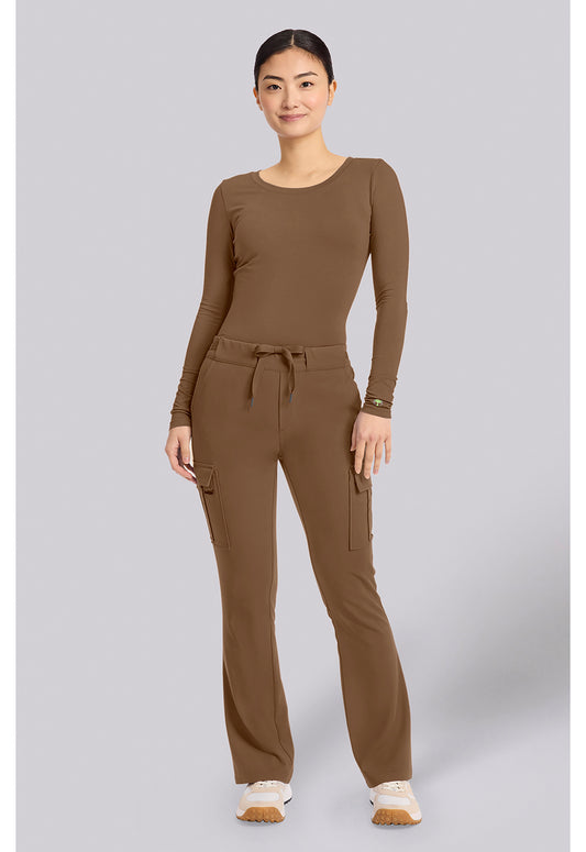 Quest HH150 Women's Mid Rise Drawstring Straight Leg Scrub Pants French Brown