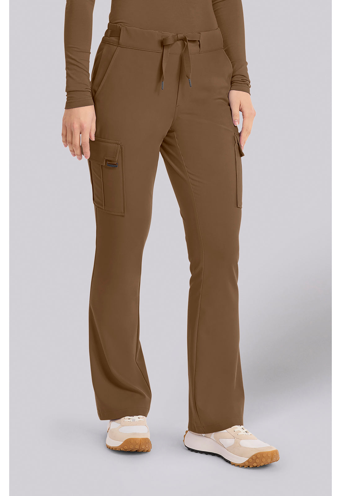 Quest HH150 Women's Mid Rise Drawstring Straight Leg Scrub Pants French Brown