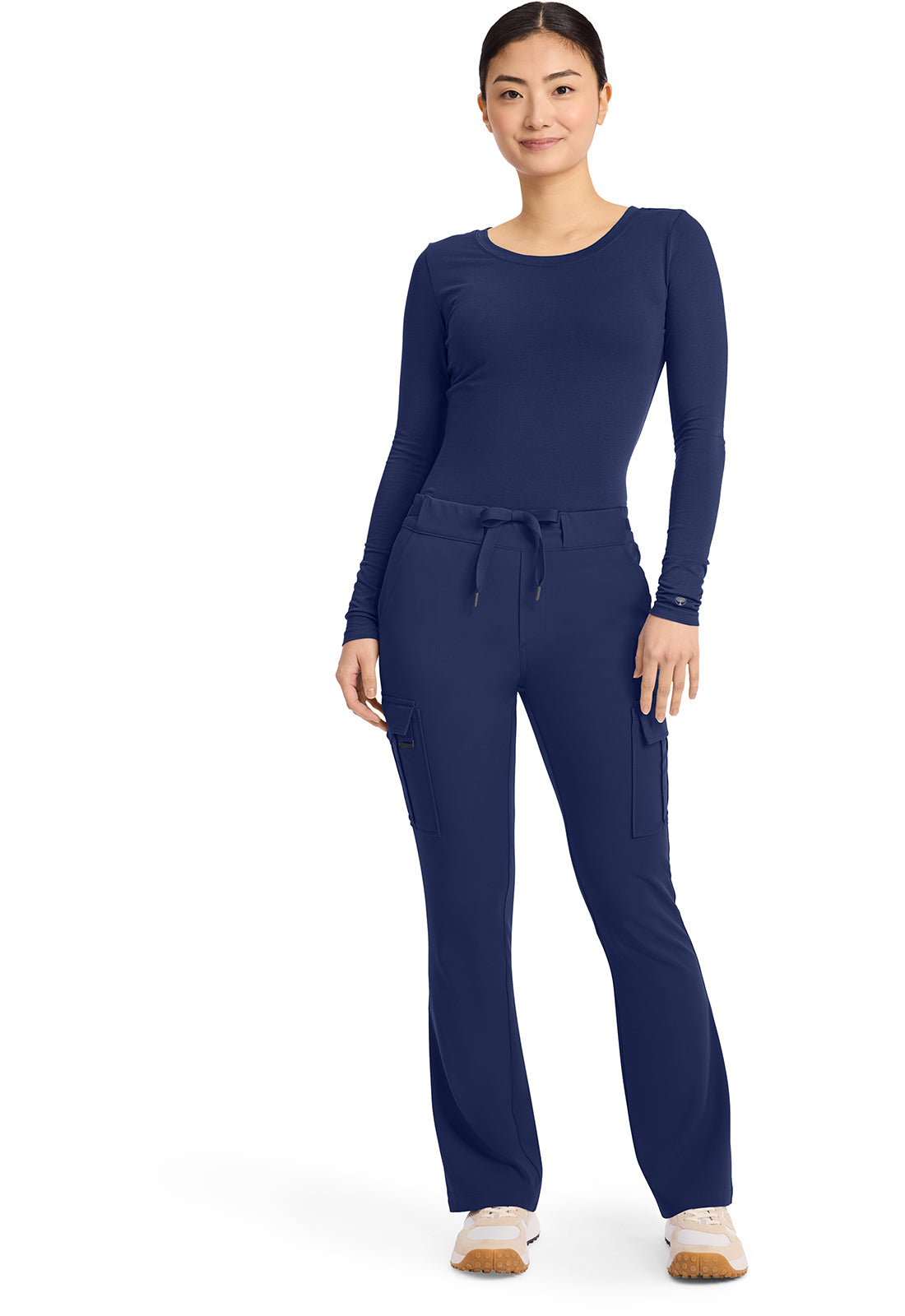 Quest HH150 Women's Mid Rise Drawstring Straight Leg Scrub Pants Navy