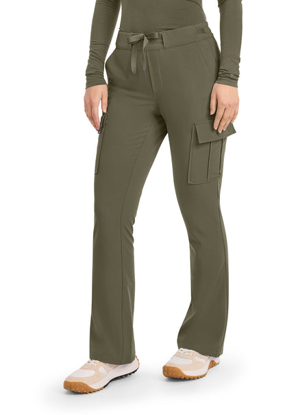 Quest HH150 Women's Mid Rise Drawstring Straight Leg Scrub Pants Olive