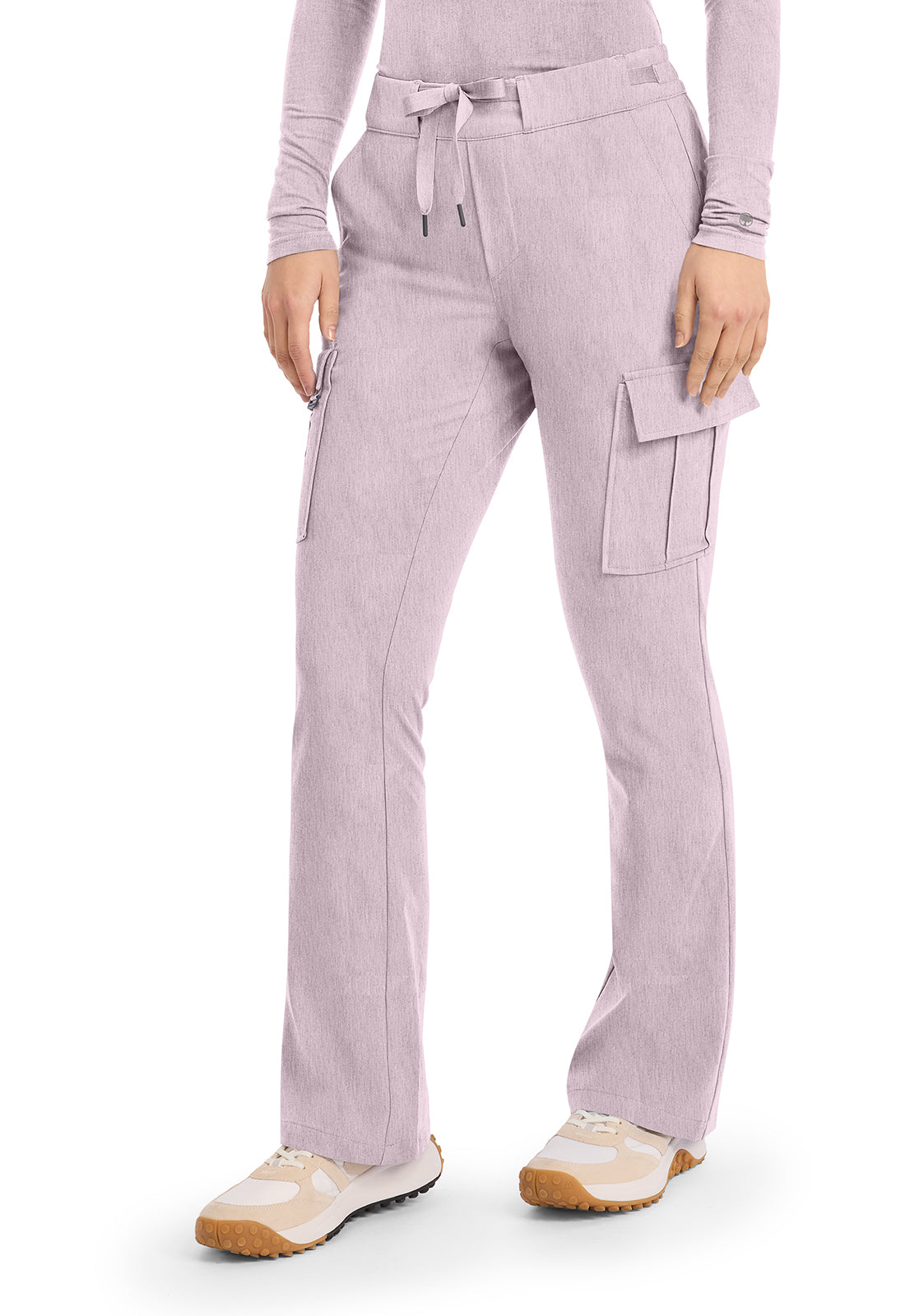 Quest HH150 Women's Mid Rise Drawstring Straight Leg Scrub Pants Pink Pearl