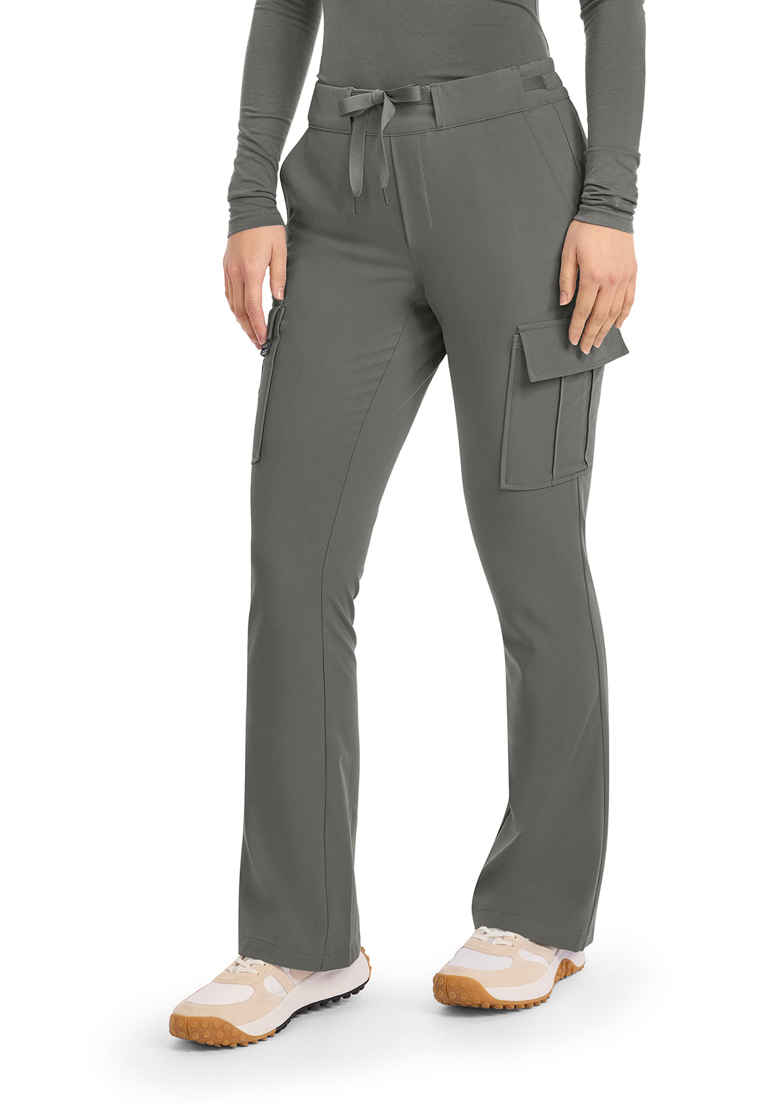 Quest HH150 Women's Mid Rise Drawstring Straight Leg Scrub Pants Pewter