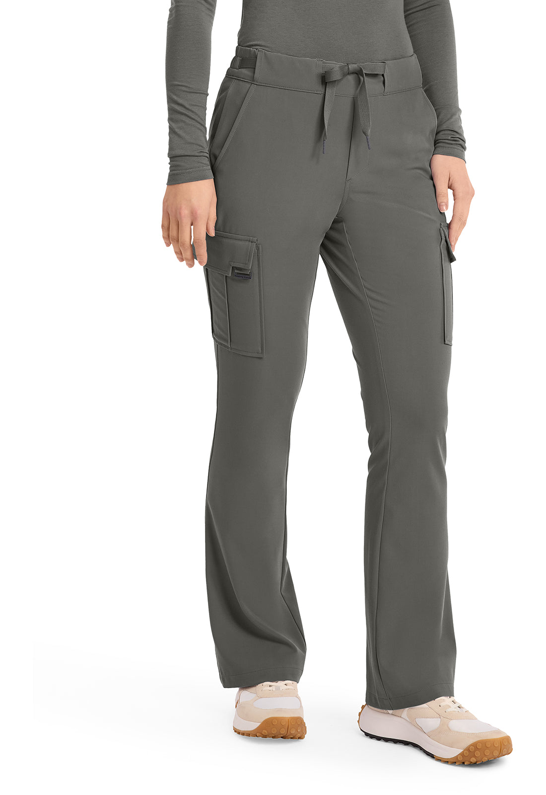 Quest HH150 Women's Mid Rise Drawstring Straight Leg Scrub Pants Pewter