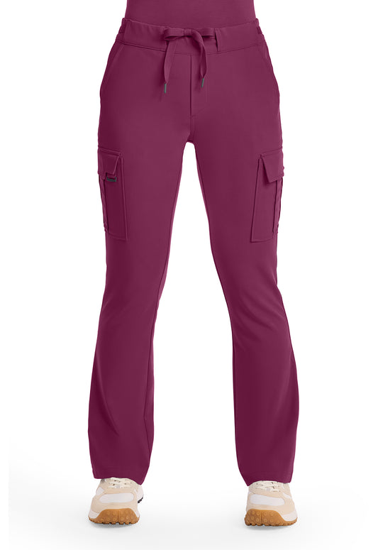 Quest HH150 Women's Mid Rise Drawstring Straight Leg Scrub Pants Wine