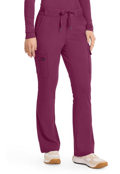 Quest HH150 Women's Mid Rise Drawstring Straight Leg Scrub Pants Wine