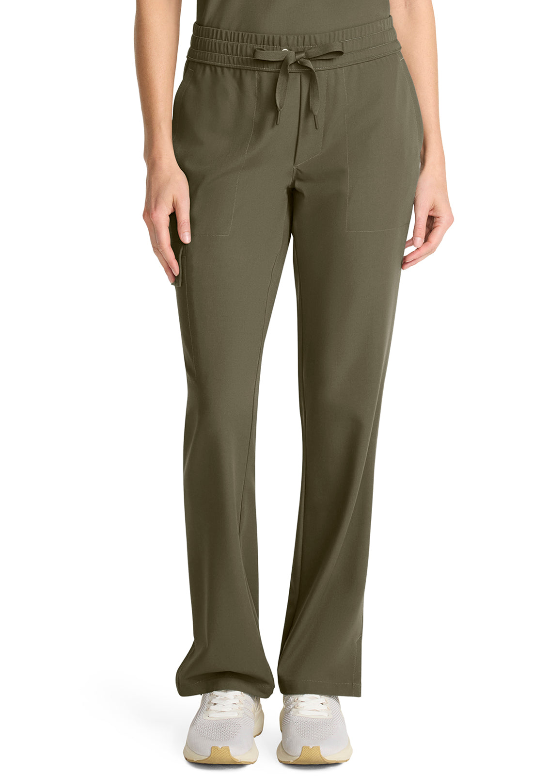 Quest HH153 Women's Mid Rise Drawstring Straight Leg Olive