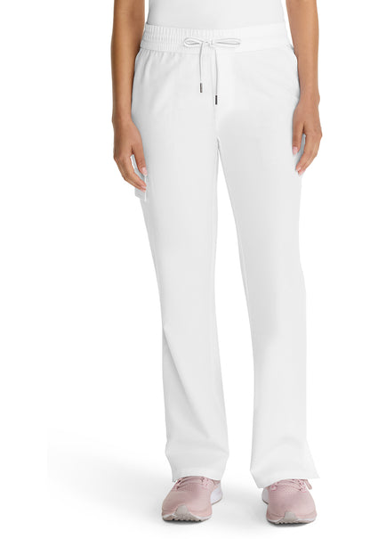 Quest HH153 Women's Mid Rise Drawstring Straight Leg White Gardenia