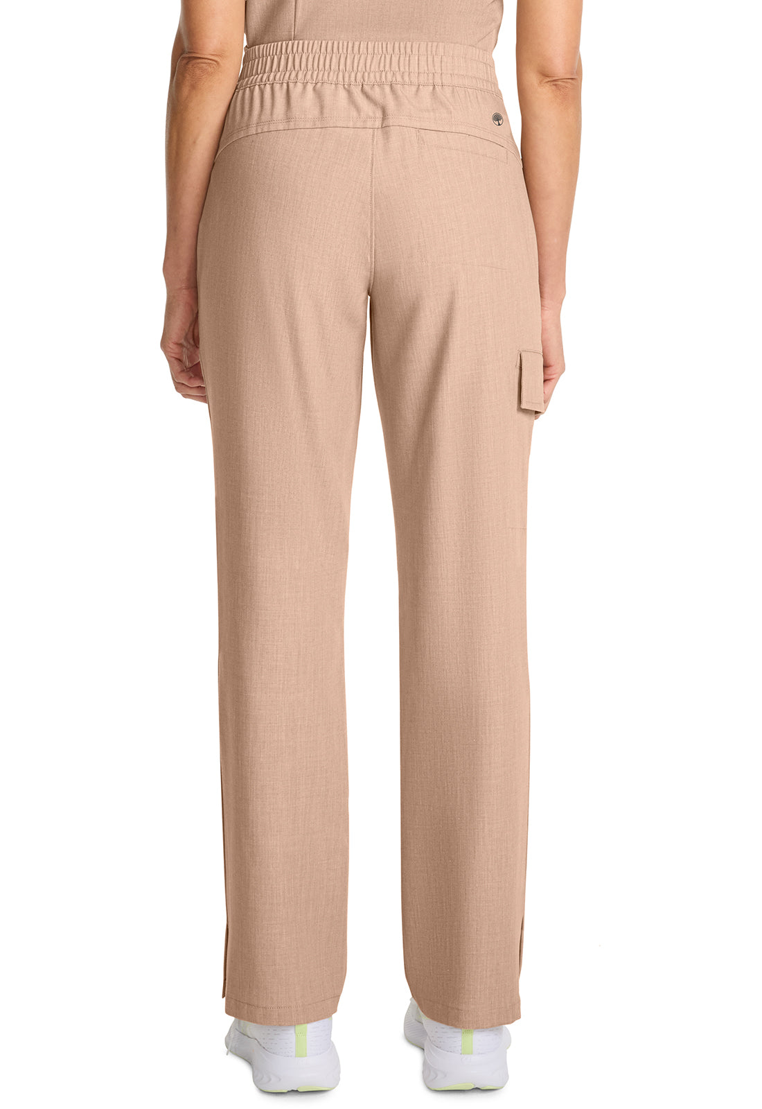 Healing Hands Model Image Mid Rise Drawstring Straight Leg Pants In Color Desert Taupe Image 3