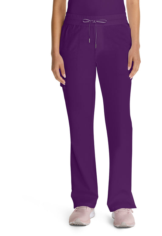 Quest HH153 Women's Mid Rise Drawstring Straight Leg Eggplant