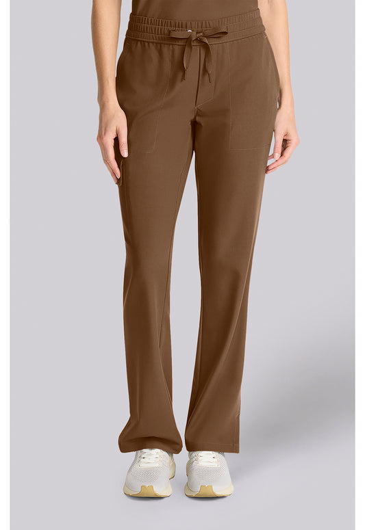 Quest HH153 Women's Mid Rise Drawstring Straight Leg French Brown