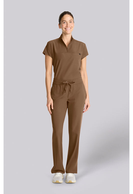 Quest HH153 Women's Mid Rise Drawstring Straight Leg French Brown