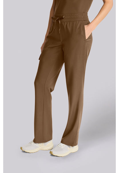 Quest HH153 Women's Mid Rise Drawstring Straight Leg French Brown