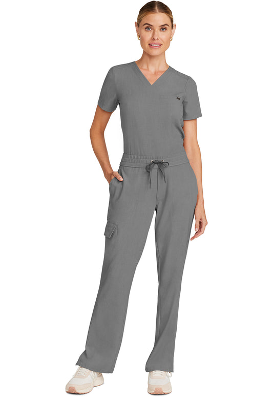 Quest HH153 Women's Mid Rise Drawstring Straight Leg Heather Ash