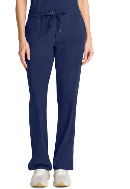 Healing Hands Model Image Mid Rise Drawstring Straight Leg Pants In Color Navy Image 1