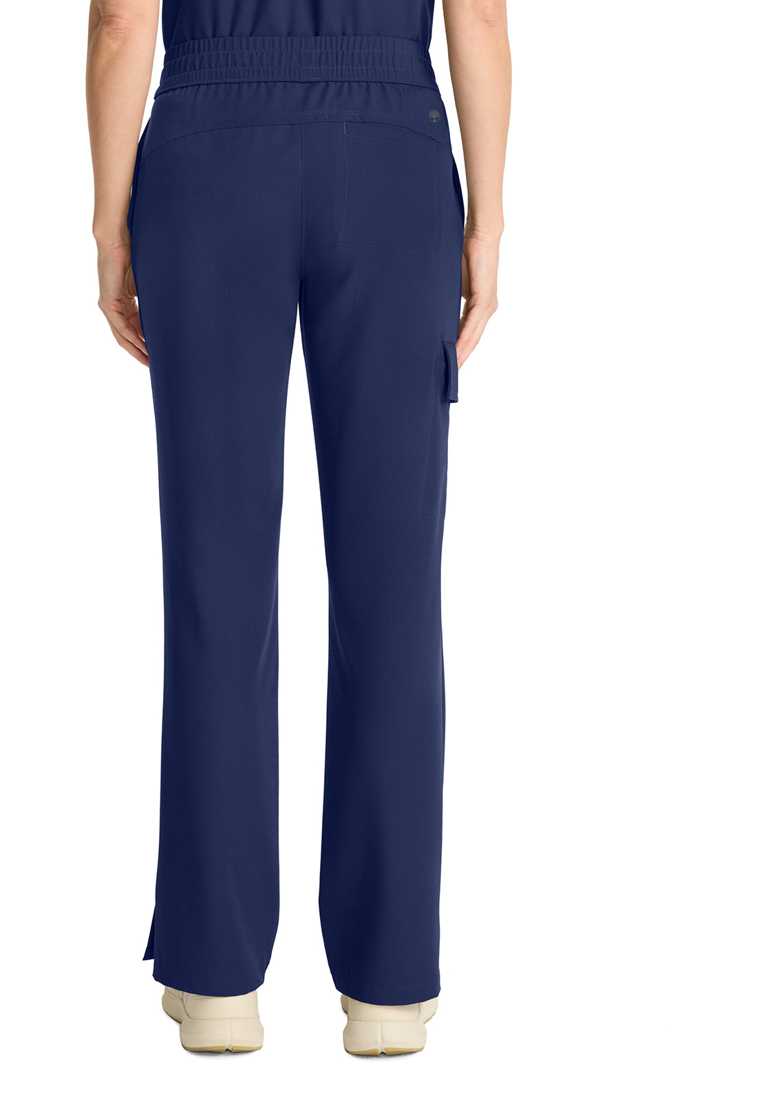 Healing Hands Model Image Mid Rise Drawstring Straight Leg Pants In Color Navy Image 3