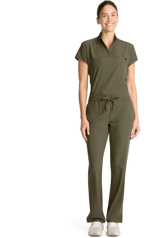 Quest HH153 Women's Mid Rise Drawstring Straight Leg Olive
