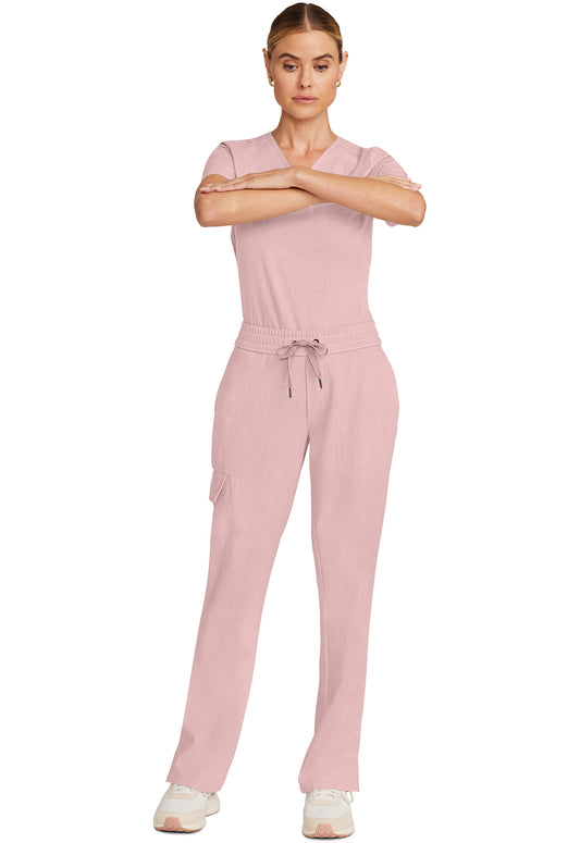 Quest HH153 Women's Mid Rise Drawstring Straight Leg Pink Pearl
