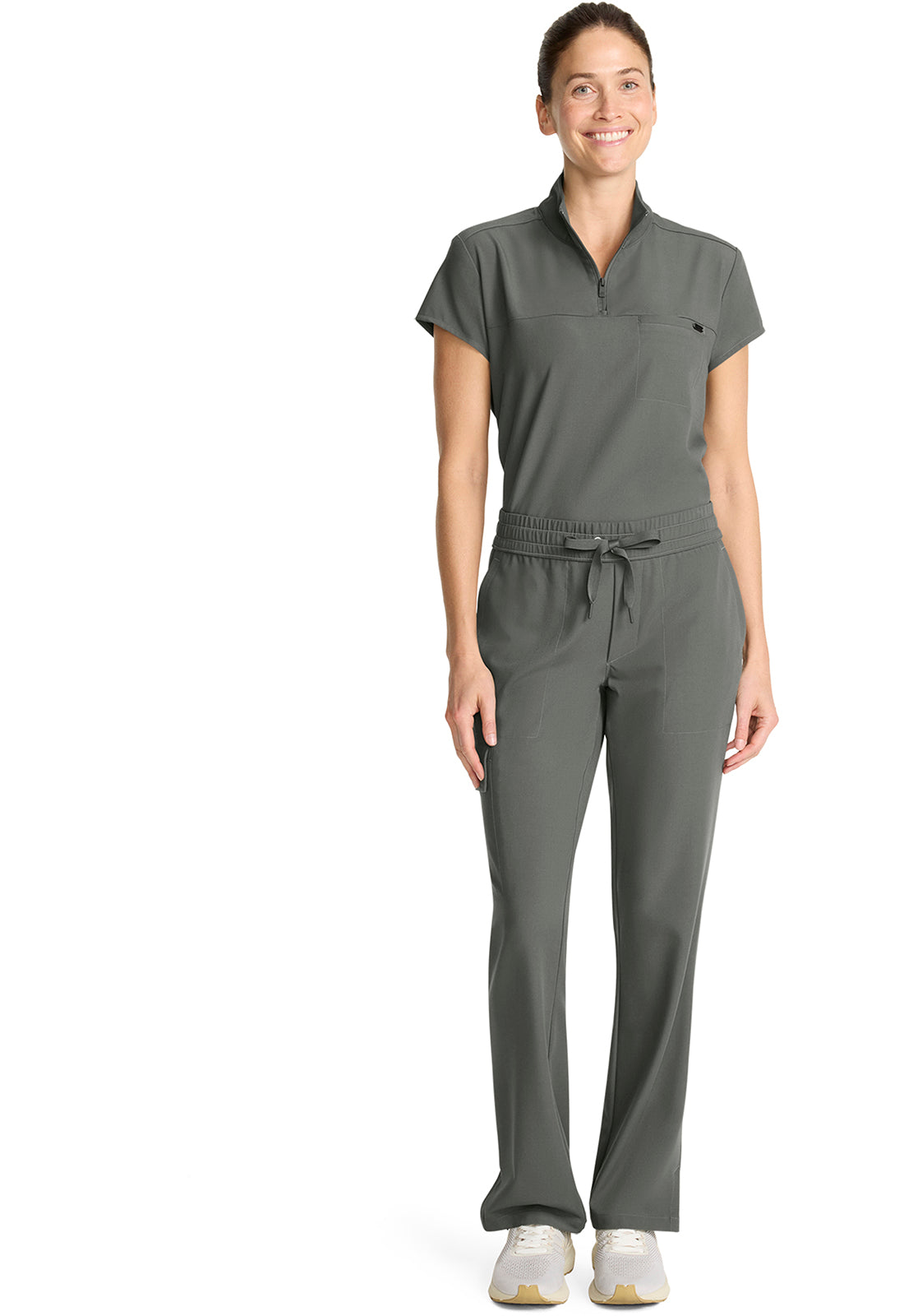Quest HH153 Women's Mid Rise Drawstring Straight Leg Pewter
