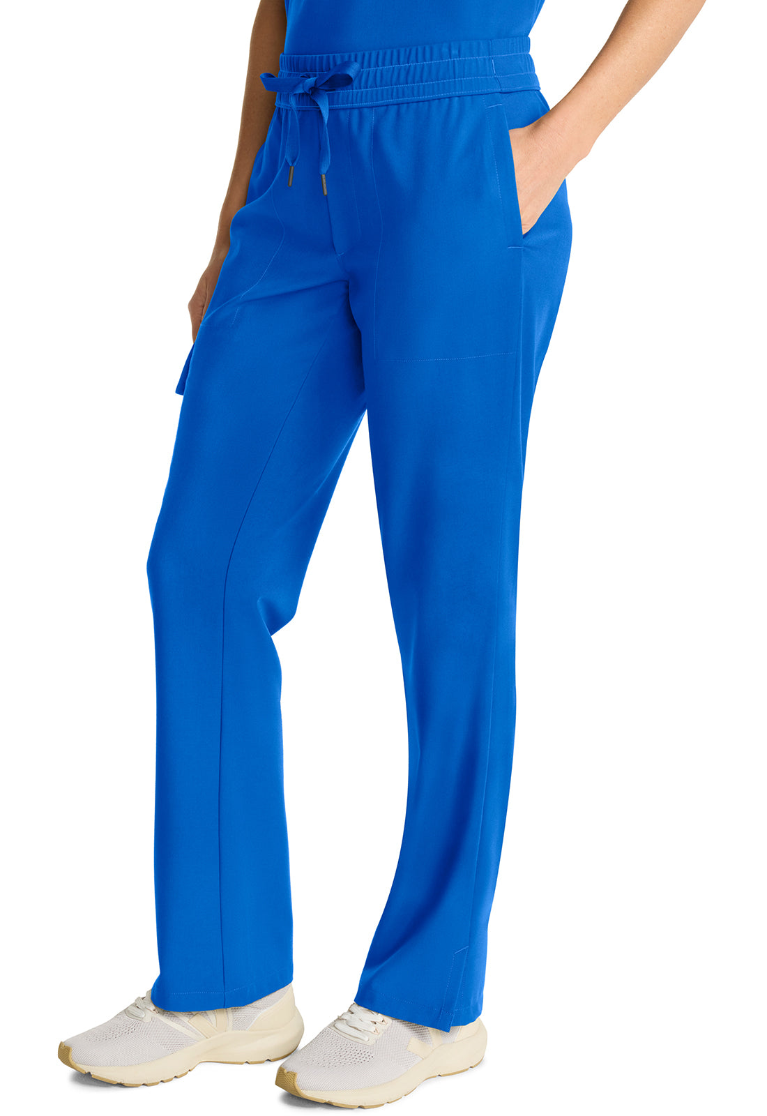 Healing Hands Model Image Mid Rise Drawstring Straight Leg Pants In Color Royal Image 2