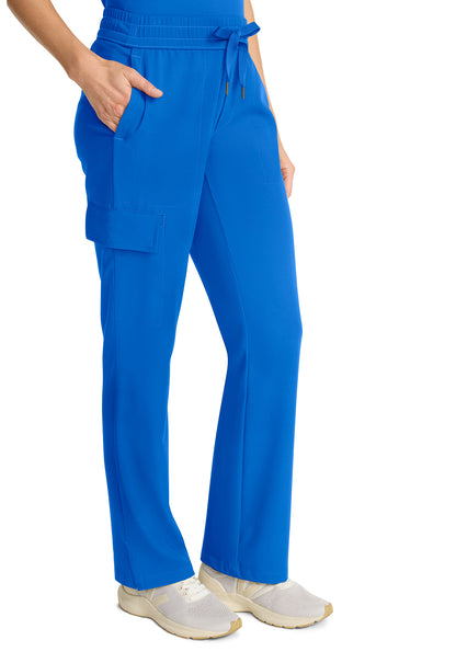 Healing Hands Model Image Mid Rise Drawstring Straight Leg Pants In Color Royal Image 4