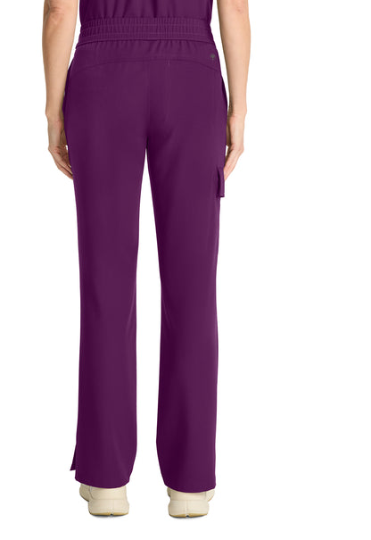 Healing Hands Model Image Mid Rise Drawstring Straight Leg Pants In Color Wine Image 3