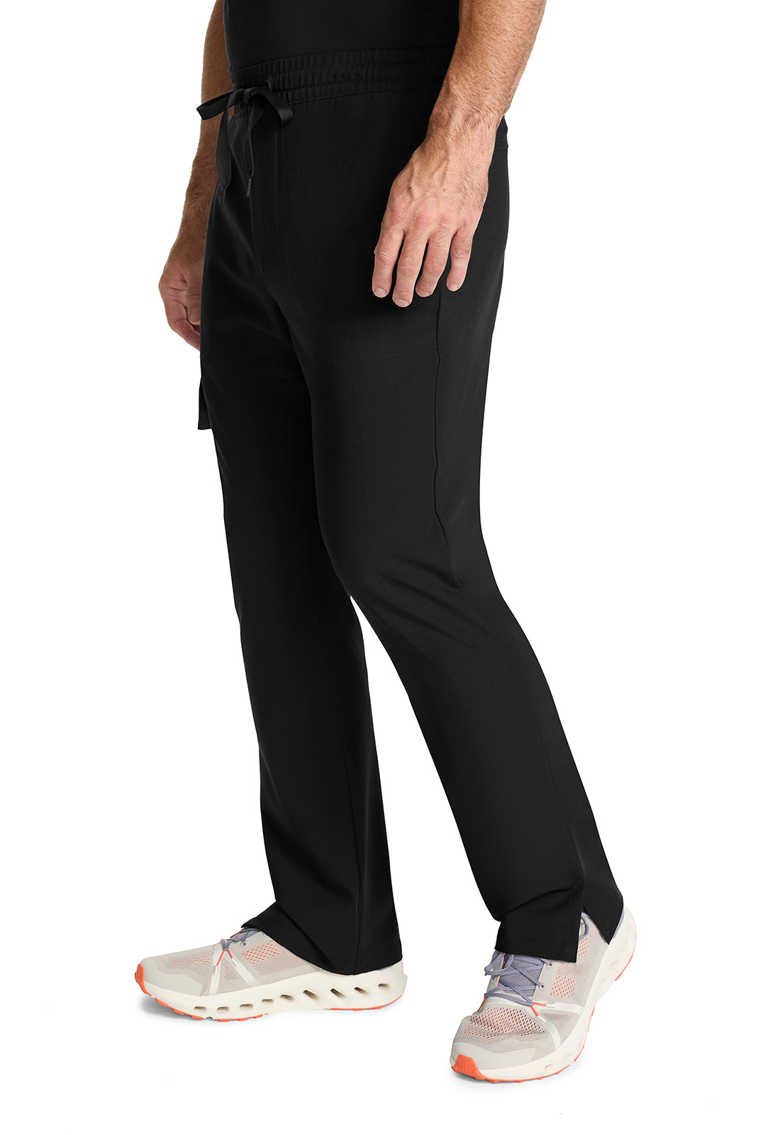 Healing Hands Model Image Men's Zip Fly Drawstring Pants In Color Black Image 2