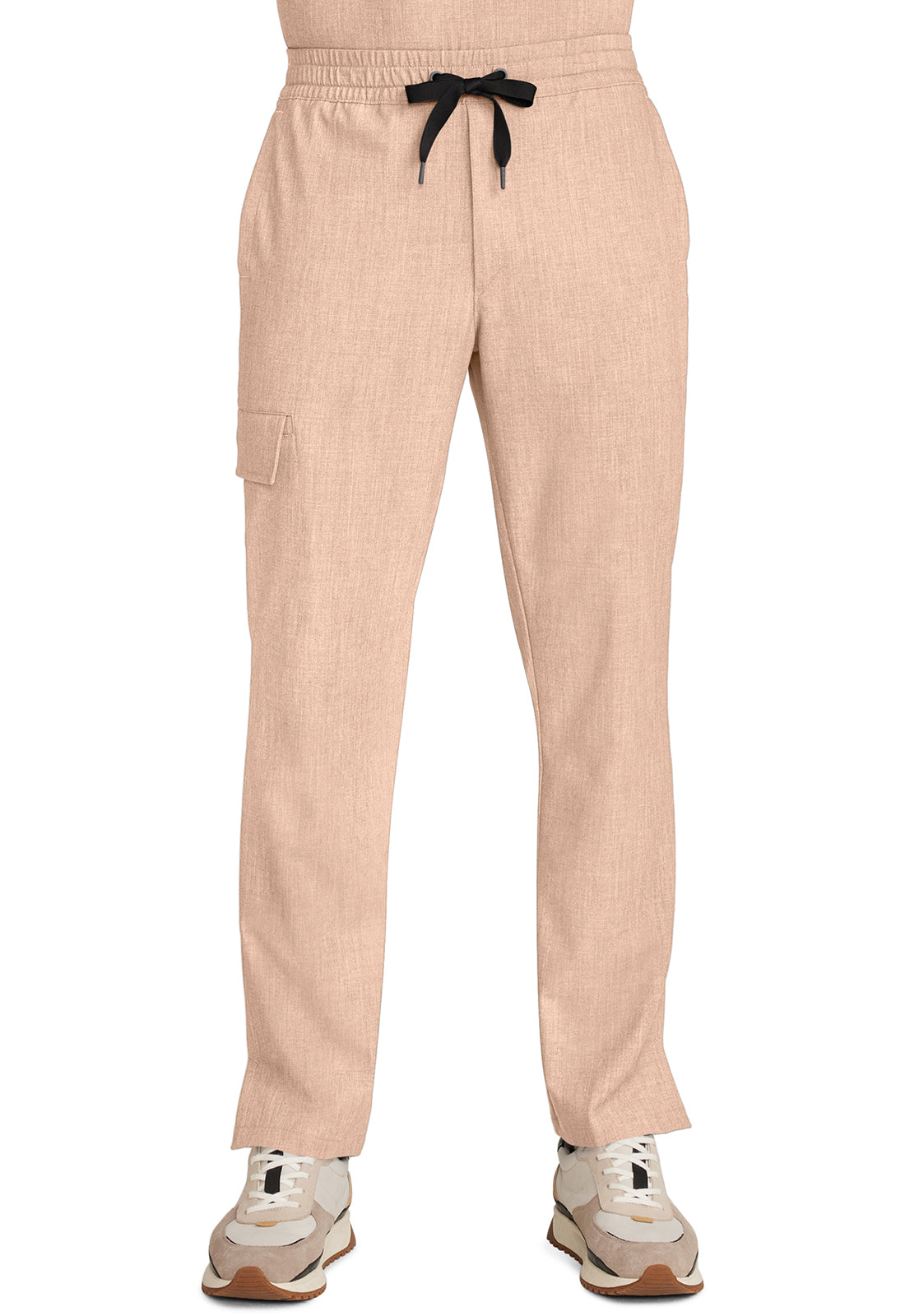 Healing Hands Model Image Men's Zip Fly Drawstring Pants In Color Desert Taupe Image 1