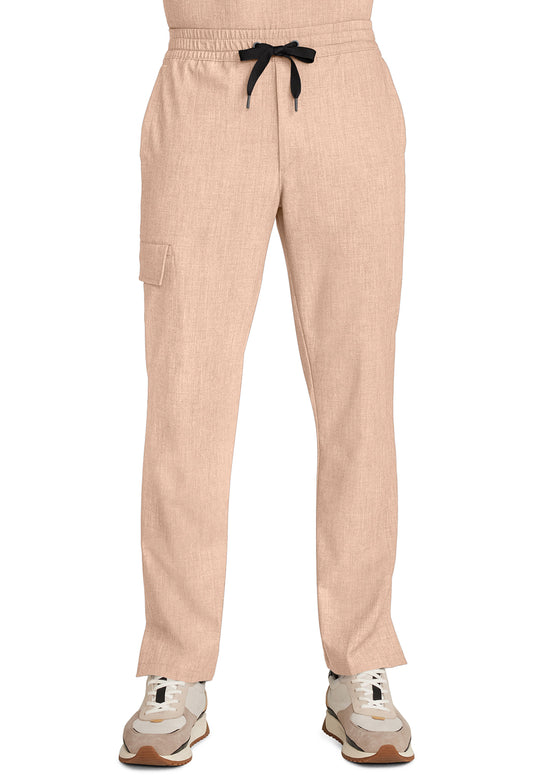 Healing Hands Model Image Men's Zip Fly Drawstring Pants In Color Desert Taupe Image 1