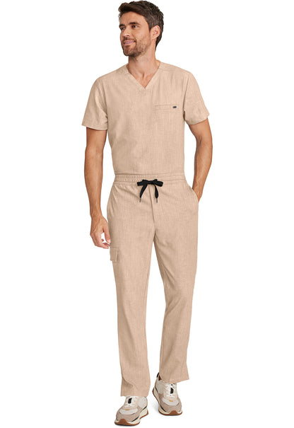 Quest HH154 Men's Zip Fly Drawstring Scrub Pants Desert Taupe