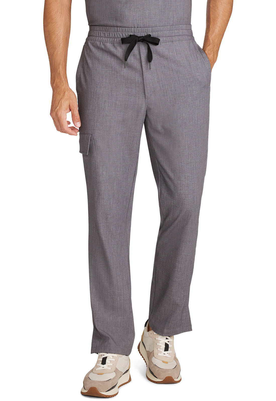 Healing Hands Model Image Men's Zip Fly Drawstring Pants In Color Heather Ash Image 1