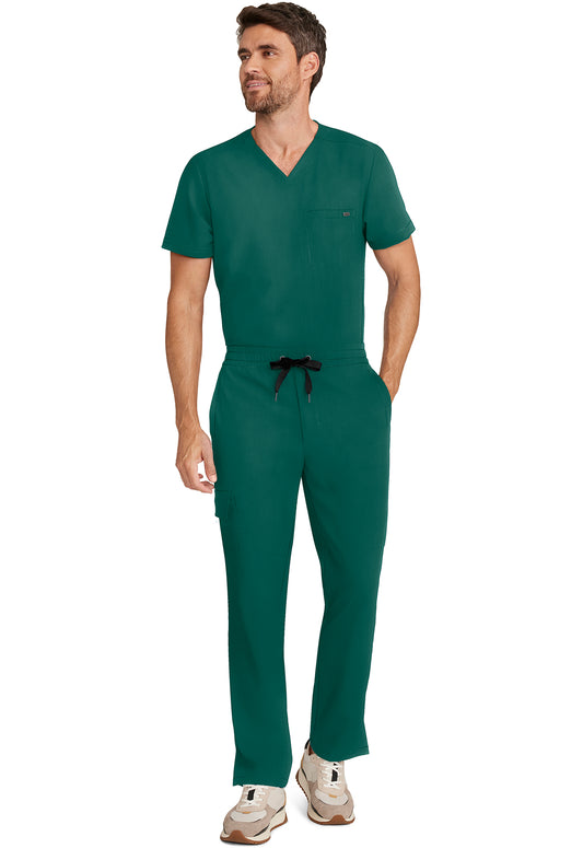 Quest HH154 Men's Zip Fly Drawstring Scrub Pants Hunter