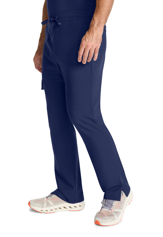 Healing Hands Model Image Men's Zip Fly Drawstring Pants In Color Navy Image 2