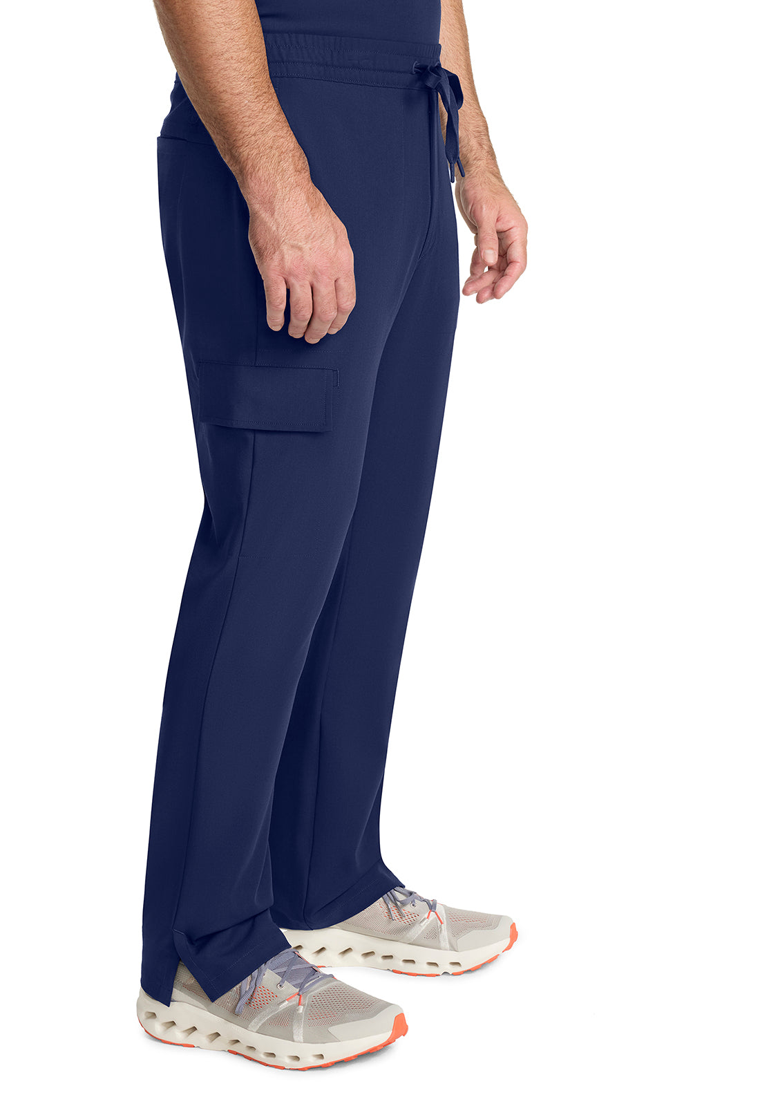 Healing Hands Model Image Men's Zip Fly Drawstring Pants In Color Navy Image 4