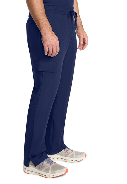 Healing Hands Model Image Men's Zip Fly Drawstring Pants In Color Navy Image 4