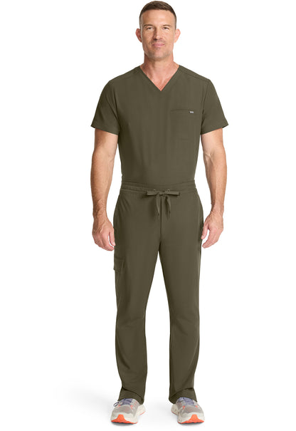 Quest HH154 Men's Zip Fly Drawstring Scrub Pants Olive